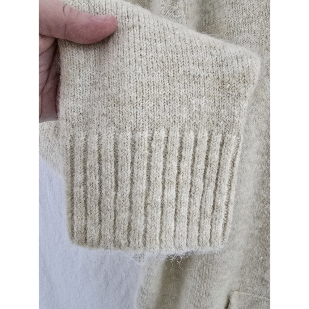 Old Navy L Sleeve Hooded Beige Sweater W/ Pockets. Beige Soft Fuzzy. Mens Large - Picture 5 of 9